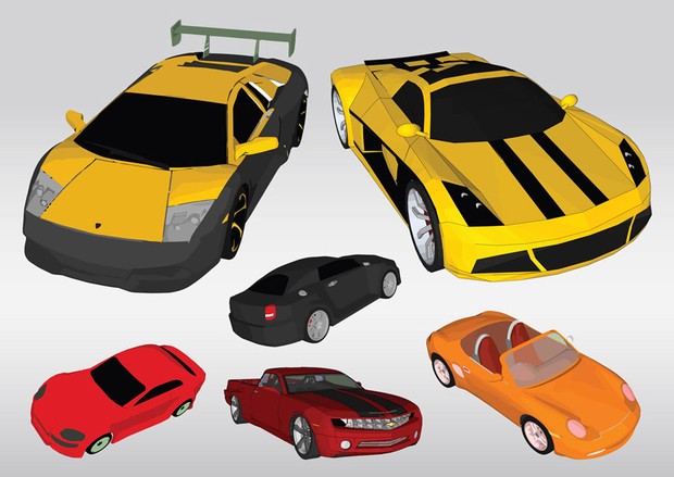 Lamborghini, Mercedes, Dodge and Porsche vector cars