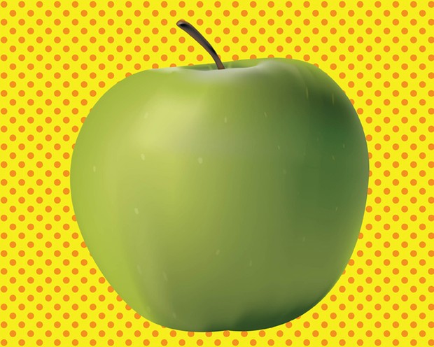 3D green apple vector