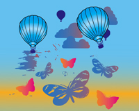 Hot Air Balloons and Butterflies