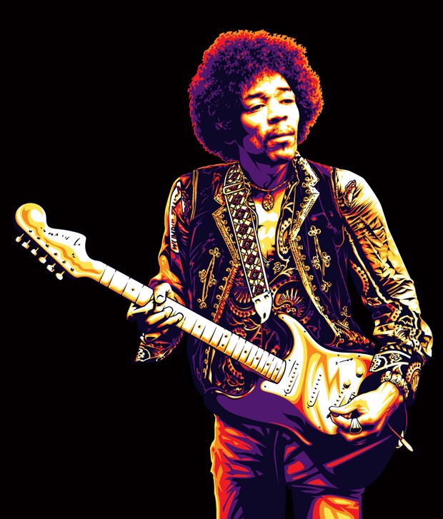 Jimi Hendrix Electric Vector Art Poster