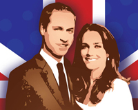Prince William and Princess Kate Vector Art