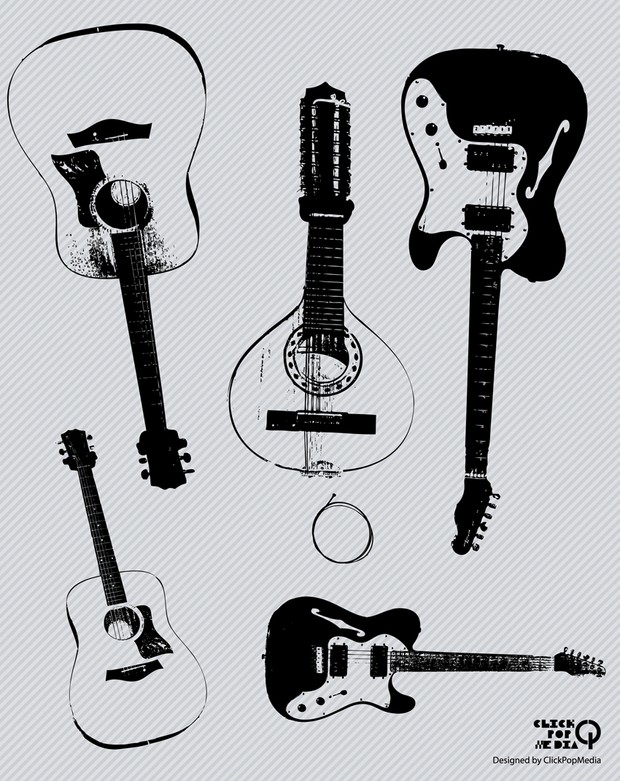 Vector Guitar Graphics by Click Pop Media