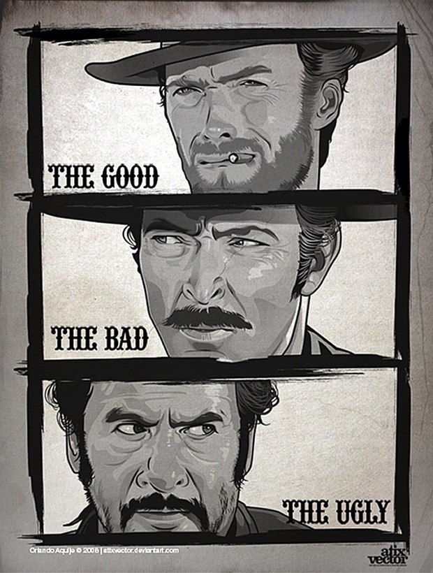 The Good, The Bad & The Ugly Vector Movie Poster by AtixVector